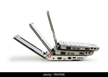 Netbooks isolated on the white background Stock Photo