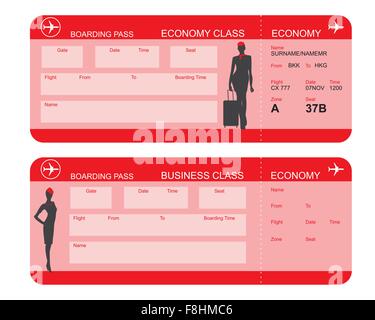 Vector image of airline boarding pass tickets Stock Vector