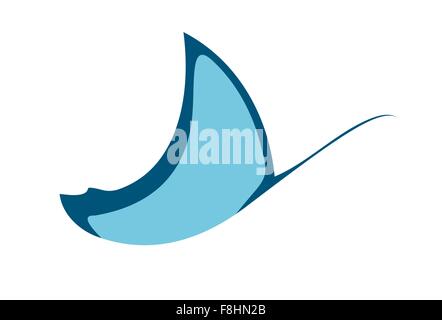 vector image of devilfish silhouette isolated on white Stock Vector