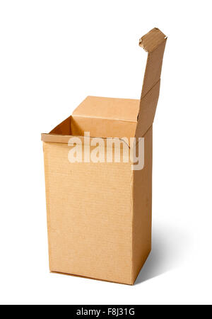 Open Cardboard Box Isolated Over White Background Stock Photo - Alamy