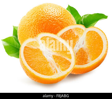 juicy oranges isolated on the white background. Stock Photo