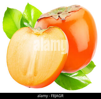 tasty persimmons isolated on the white background. Stock Photo