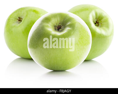 green apples isolated on the white background. Stock Photo