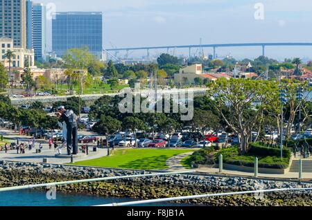 A view of the Unconditional surrender statue in Downtown San Diego marina in southern California in the United States of America Stock Photo