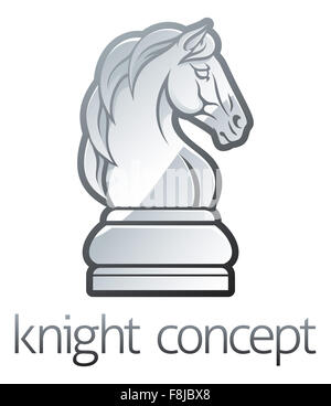 An illustration of a knight horse chess piece icon Stock Photo
