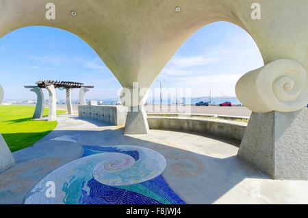 The Pacific Portal, aka Shelter Island Gazebo, at Point Loma, in San Diego, Southern California, United States of America. An Ar Stock Photo