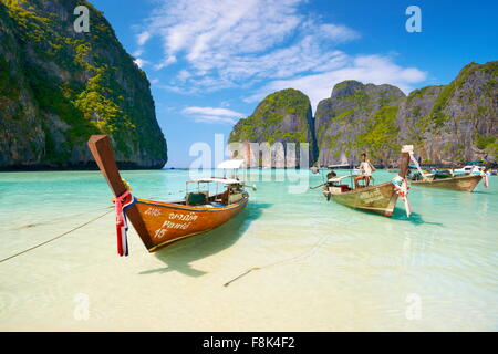 Thailand beach -Maya Bay on Phi Phi Leh Island, Andaman Sea Stock Photo