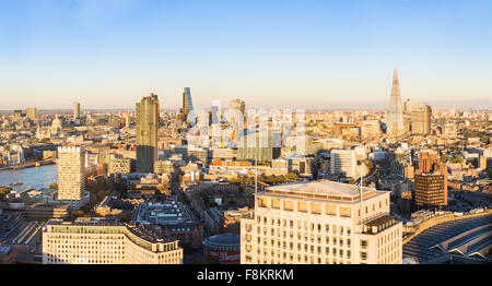 London aerial skyline of City of London taken from Westminster, London, England Stock Photo