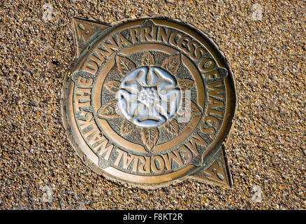 Bronze marker in footpath for the Diana Princess of Wales Memorial Walk in Kensington Gardens, London Stock Photo
