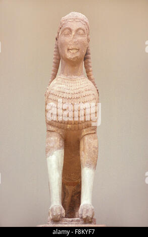 The Naxian Sphinx At The Delphi Museum Greece Stock Photo Alamy