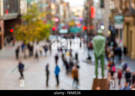 Abstract view looking down Buchanan Street in Glasgow city centre, Scotland, UK Stock Photo