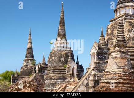 Thailand - Ayutthaya, Wat Phra Si Sanphet Temple, UNESCO Stock Photo