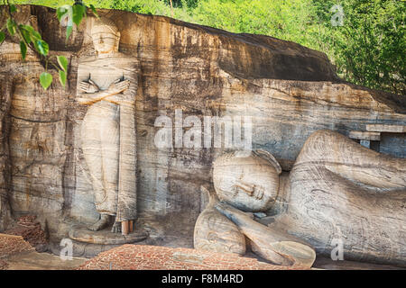 The Gal Vihara in the world heritage city Polonnaruwa, Sri Lanka. Stock Photo