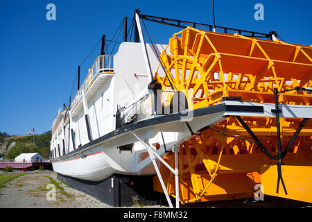 The SS Klondike National Historic Site Sternwheeler on the shores of the Yukon River, Whitehorse, Yukon Territory, Canada Stock Photo