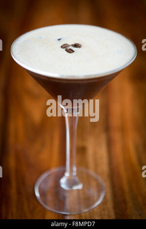 A coffee flavoured cocktail on a bar. Stock Photo