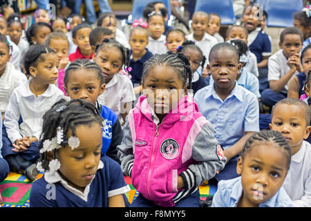 Detroit, Michigan - Children at Dossin Elementary School, part of the Detroit Public Schools. Stock Photo