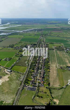 An aerial view of North Fambridge, a small village in Essex near Maldon Stock Photo