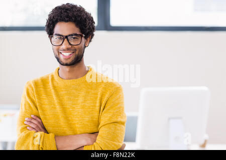 Portrait of attractive man smiling at camera Stock Photo