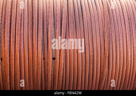 large spools of electric cable. horizontal shot Stock Photo