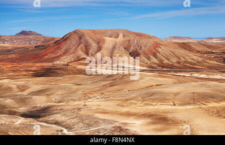 Canary Islands, Fuerteventura Island, landscape from extinct volcano Roja near Corralejo, Spain Stock Photo