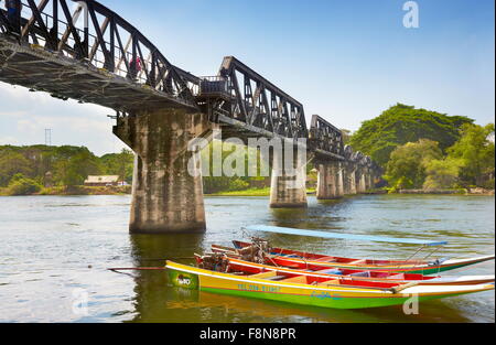 Thailand - Kanchanaburi, Bridge over the river Kwai Stock Photo