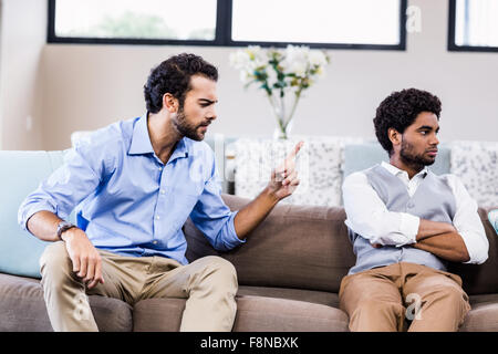 Gay couple arguing Stock Photo