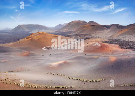 Timanfaya National Park landscape, Lanzarote Island, Canary Islands, Spain Stock Photo