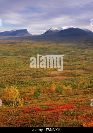 The symbol of Lapland is Lapporten cut into in Abisko National Park mountain range above Arctic Circle in Sweden Stock Photo
