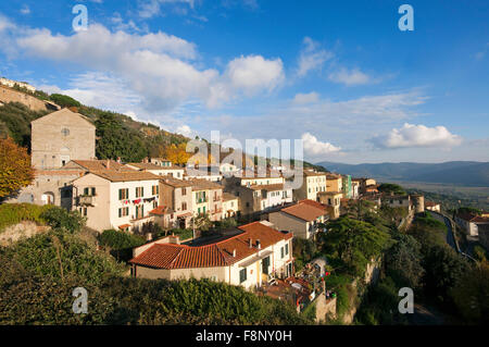 Cortona, view  from piazza Garibaldi (on the left San Domenico church), Tuscany, Italy Stock Photo