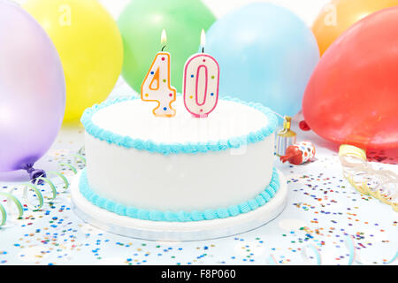 Cake Celebrating 40th Birthday Stock Photo