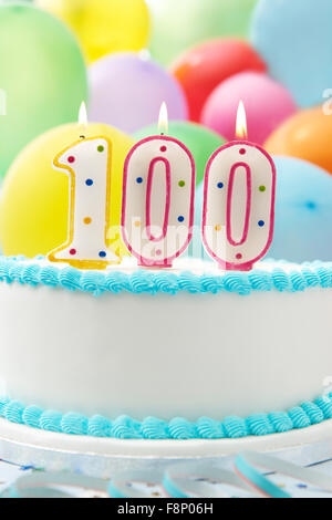 Cake Celebrating 100th Birthday Stock Photo