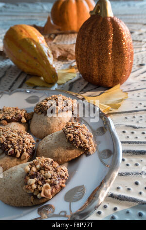Plate of Cookies on Holiday Table, USA Stock Photo