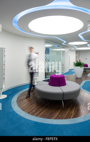 Businessman in  modern office,City of London,UK Stock Photo