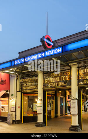The entrance of South Kensington tube station,London,UK Stock Photo