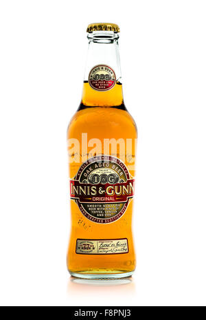 Bottle of Innis & Gunn Oak Aged Beer on a White Background