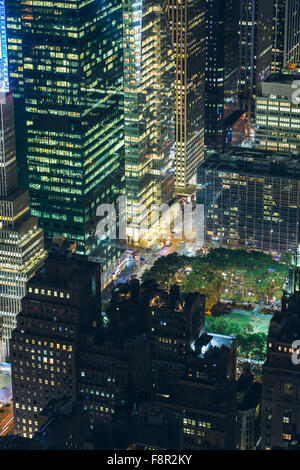 New York City - 26 September, Night view from empire state building to 6th ave street on 26 September 2015 Stock Photo