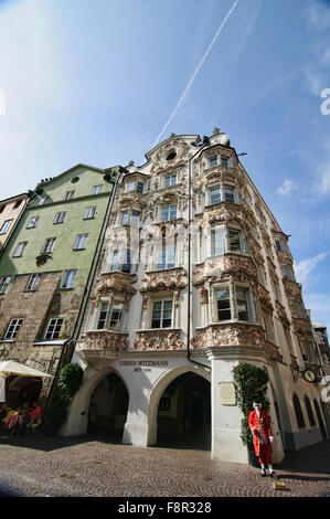 Helblinghaus (Casa Helbling), a Baroque and Gothic building in Innsbruck, Austria Stock Photo