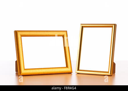 Photo frames on the table Stock Photo