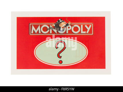 English Edition of Monopoly showing A Chance Card,  The classic trading game from Parker Brothers Stock Photo