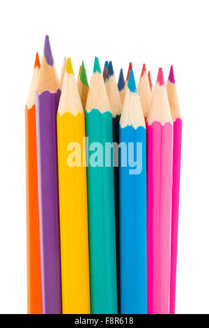 Colouring pencils on white background Stock Photo