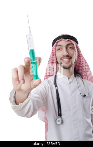 Young arab doctor isolated on white Stock Photo