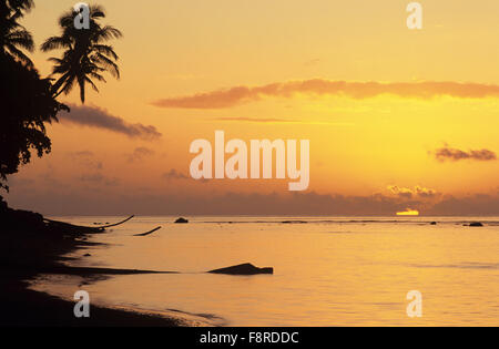 Fiji Islands, Taveuni Island, Waiyevo Sunset Stock Photo