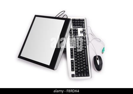 Disassembled computer mouse on white background. Gadget repair ...