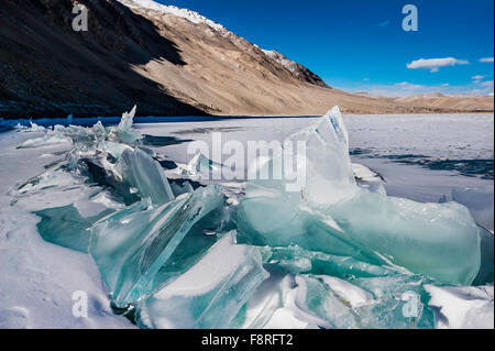 Frozen Tso Moriri Lake, Ladakh, India Stock Photo