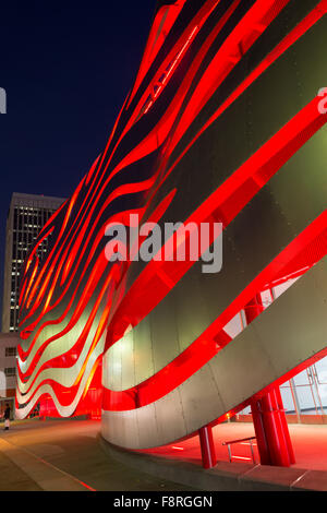 Exterior of the Petersen Automotive Museum on Museum Row in Los Angeles, CA, USA Stock Photo