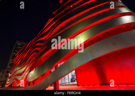 Exterior of the Petersen Automotive Museum on Museum Row in Los Angeles, CA, USA Stock Photo