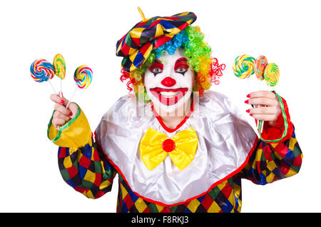 Funny clown isolated on the white Stock Photo