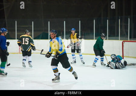 ice hockey sport players in action, business comptetition concpet Stock Photo