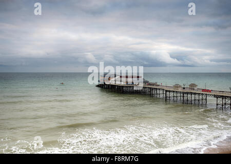 A stormy morning at Cromer Pier on the north coast of Norfolk Stock Photo