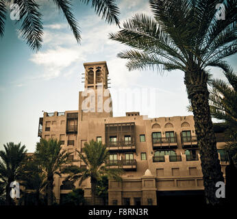 Middle-eastern architecture. Wind tower design. Stock Photo